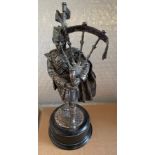 Vintage Silver (Electro Formed Sterling Silver) Piper on Stand - 10 1/2" tall.