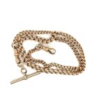 Antique 9ct Gold Watch Chain - 45.5cm long and weighing 27.4 grams.