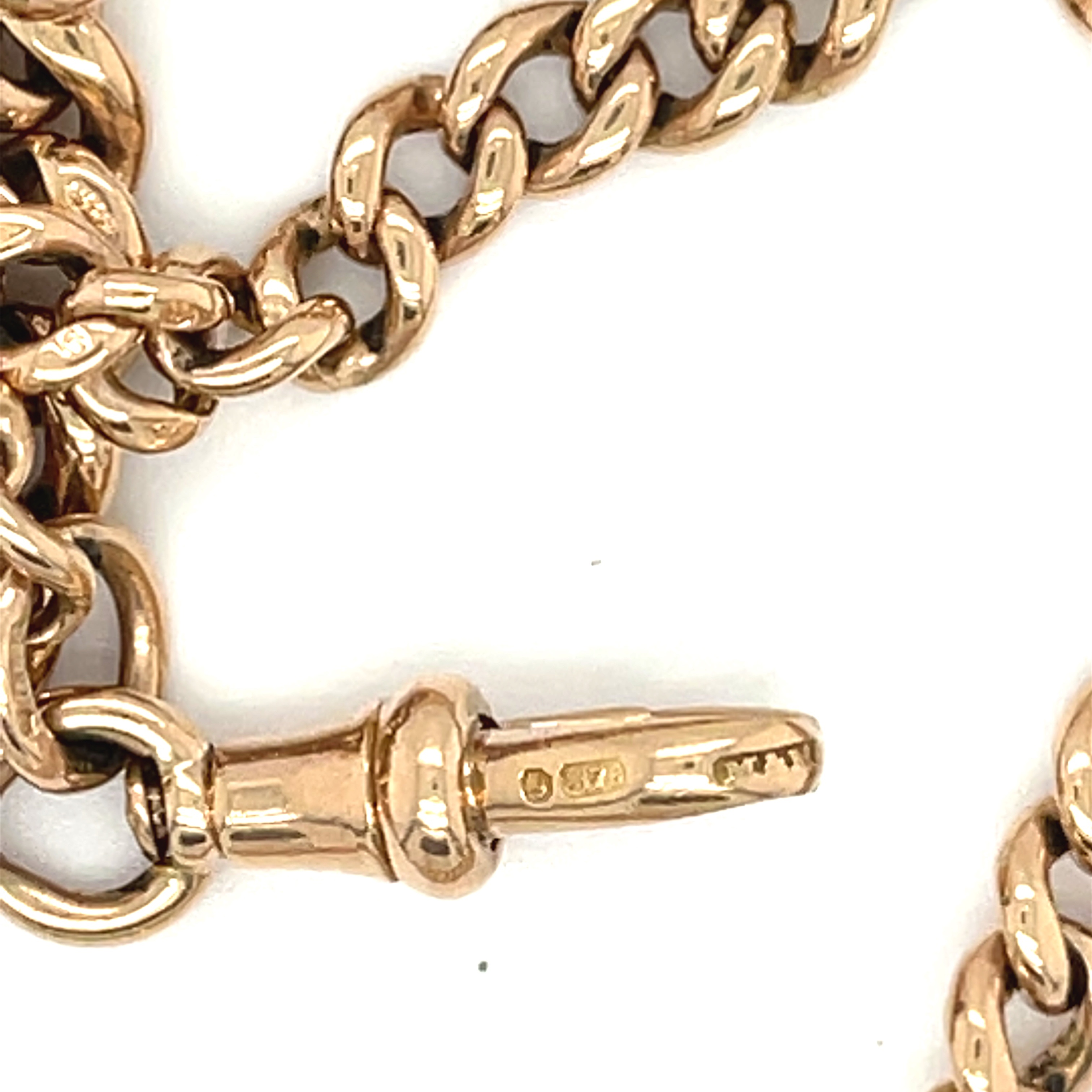 Antique 9ct Gold Watch Chain - 45.5cm long and weighing 27.4 grams. - Image 2 of 6