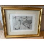 Lucien Freud Print/Etching? 15.5cm x11.5cm won in Charity Raffle in Edinburgh.