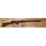 Antique Obselete Bore Schmidt Rubin Rifle 51" long.