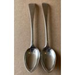 Pair of Scottish Provincial Silver Teaspoons - William Hannay-Paisley - approx 14cm long -27grams.
