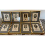 Lot of 8 Antique Framed Prints of Admirals of the Fleet etc.