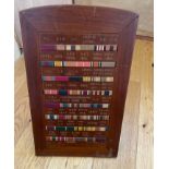 Vintage Mahogany Military Board displaying Medal Ribbons -18 1/2" a 11 1/2".