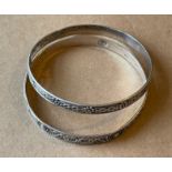 Lot of 2 Iain McCormick Iona Silver Bangles internally 64mm diameter.