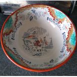 Antique Tamerlane Scottish Pottery Bowl - 10" diameter and 6 1/4" tall.