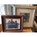 Lot of Brenda Lenaghan Watercolour-15cmx15cm and Damian Callan Oil on Board "Small Boat" 19x14.5cm