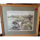 Jane Ancona Watercolour of Elie Fife - 43cm x 33cm - frame measures 64cm x 55cm.