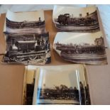 Antique Lot of 50 Albumen Images of Various Locomotives - 8" x 5 1/2".