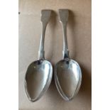 Pair of Scottish Provincial Silver Tablespoons by Rettie and Sons-Aberdeen - approx 22cm - 120 grams