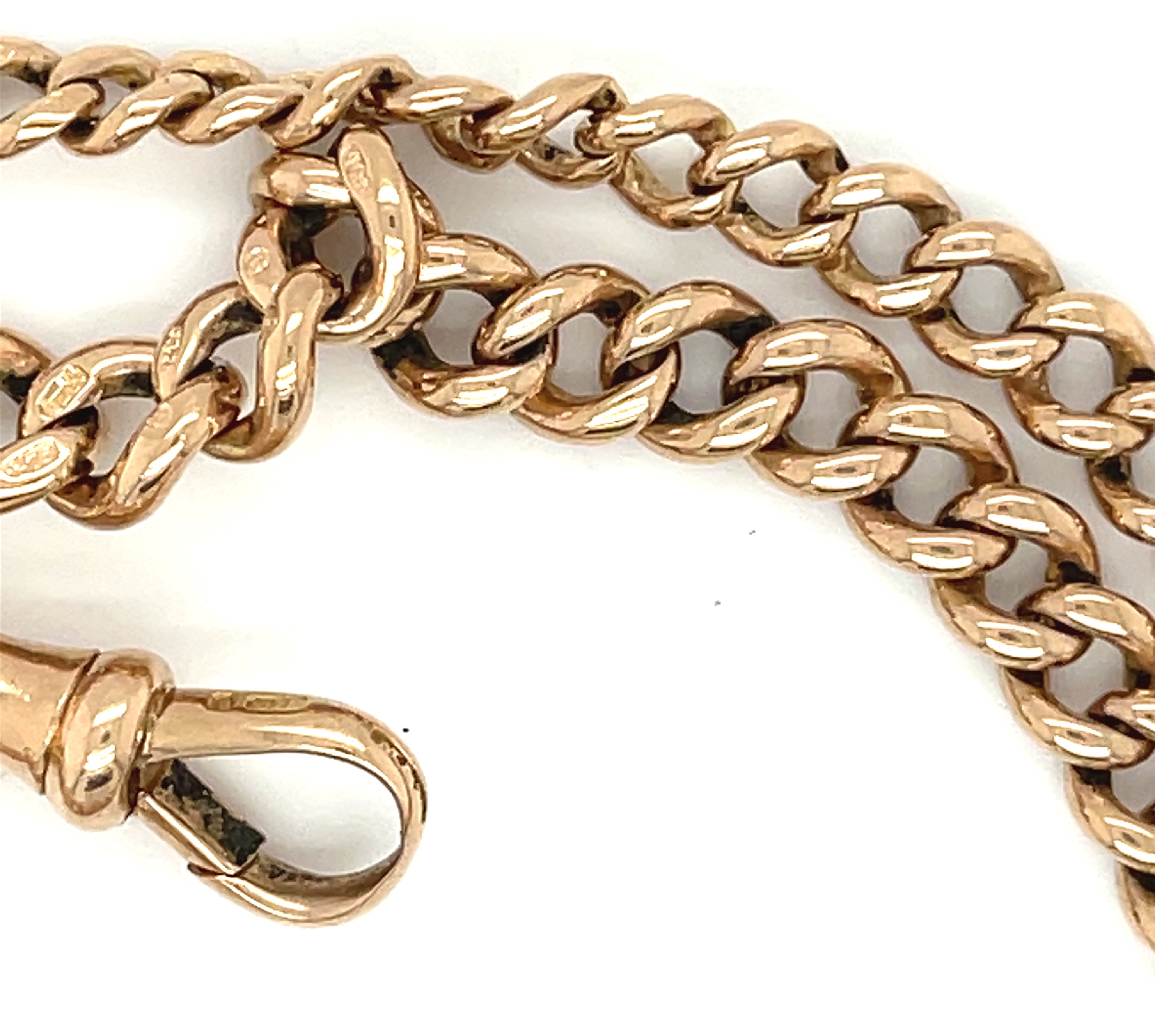 Antique 9ct Gold Watch Chain - 45.5cm long and weighing 27.4 grams. - Image 3 of 6