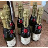 Lot of 6 Vintaqe Half Bottles of Moet Chandon Champagne.