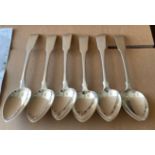Set of 6 Silver Tablespoons - Edinburgh 1812 by Mitchell&Russel - 425 grams - approx 24cm long.