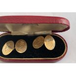 Pair of Vintage Boxed 9 karat Gold Gordon Highlanders Bydand Cufflinks - 6.4 grams.