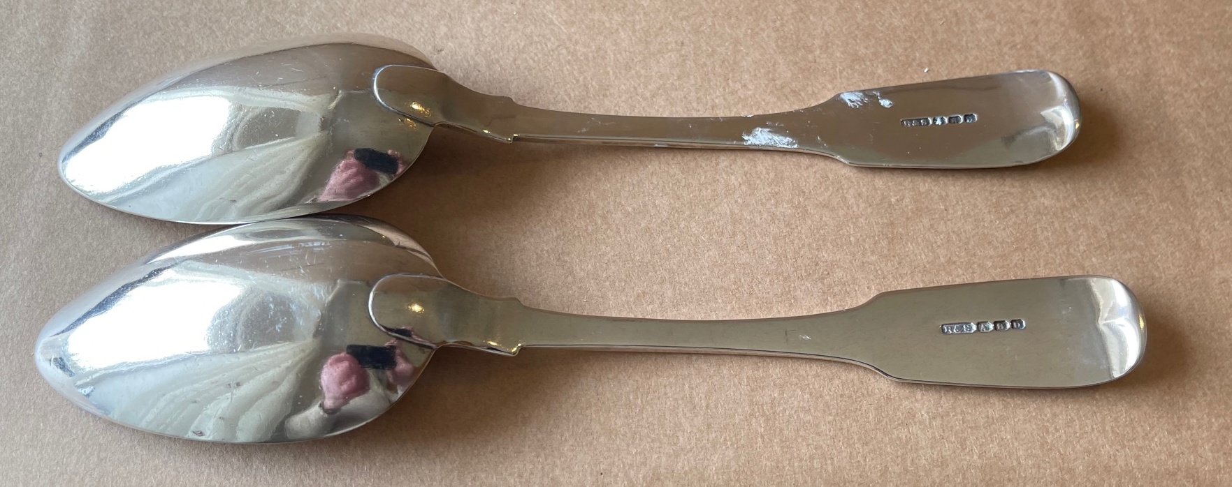 Pair of Scottish Provincial Silver Tablespoons by Rettie and Sons-Aberdeen - approx 22cm - 120 grams - Image 3 of 5