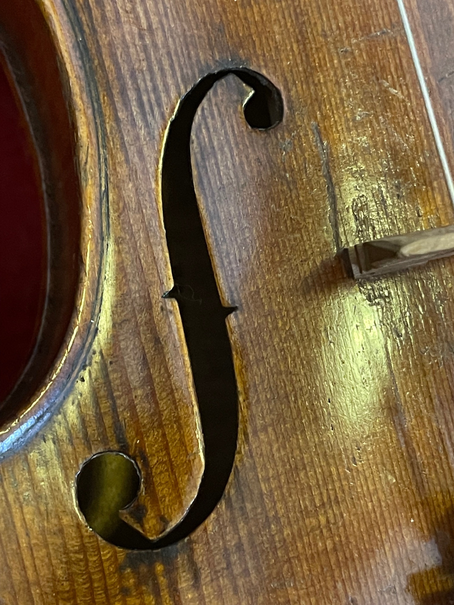 Antique HOPF stamped Violin - 23 1/2" overall with a 14 1/8" back. - Image 13 of 15