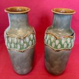 Large Pair of Doulton Stoneware Vases 30cm tall.