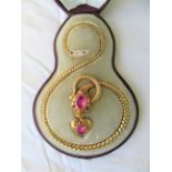 Antique Victorian 18ct Yellow Gold Snake Necklace with Rock Crystal&Garnet Eyes in original box.