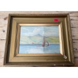 Vintage Framed Watercolour by Geo Miller of Boating Scene - actual watercolour 14" x 10".