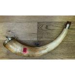 Large Antique 18th Century Carved Horn by a John Phillips Exeter 1752 - 20 1/2" long.