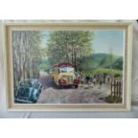 Original Oil "Going Home" by Alan R Gunston Railway Artist - actual oil 29 1/4" x 19 1/2".