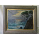 William Welters (1881-1972) original Oil Painting of a Coastal Scene - actual oil 17 3/4" x 13 3/4".