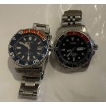 Vintage Seiko Kinetic 100m and Pulsar Diver 200m.