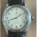 Vintage Gents Stainless Steel Rolex Oyster - case approx 33m in diameter - in working order.