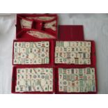 Vintage Bone&bamboo Mah-Jong Set - total weight 2364 grams - Tiles 31mm x 22mm x 13mm. - 144 Tiles.