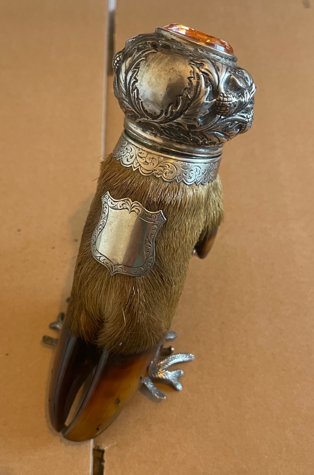 Victorian Taxidermy Inkwell - 7" tall.