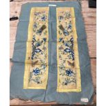 Pair of Antique/Vintage Chinese Embroidered Silk Sleeves - each 23"(58cm) x 5"(13cm)