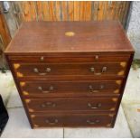 Antique Inlaid Chest of Drawers with Slide - 31" x 29 1/2" x 18 1/4".