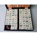 Vintage Bone&bamboo Mah-Jong Set - total weight 1480 grams - Tiles 25mm x 28mm x 11mm - 152 Tiles.