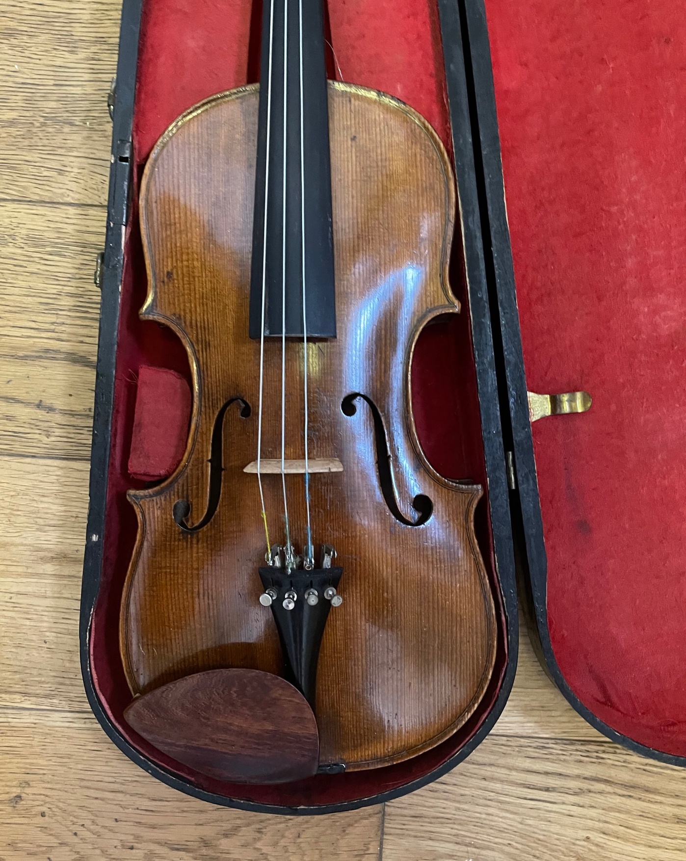 Antique HOPF stamped Violin - 23 1/2" overall with a 14 1/8" back. - Image 3 of 15