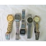 Collection of 5 Vintage Seiko Men's Qaurtz Watches.