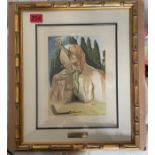 Vintage Salvador Dali signed Print "La Divine Comedie" number 62/165 - actual print 29cm x 21cm.