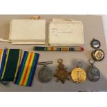 WW1 Trio, Efficiency Medal and Comrade Badge etc to a: 2125 SJT. W.G.FARQUHARSON. R.A.