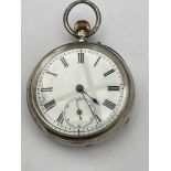 Antique Silver Pocket Watch marked Rettie Aberdeen -working order - 41mm case.