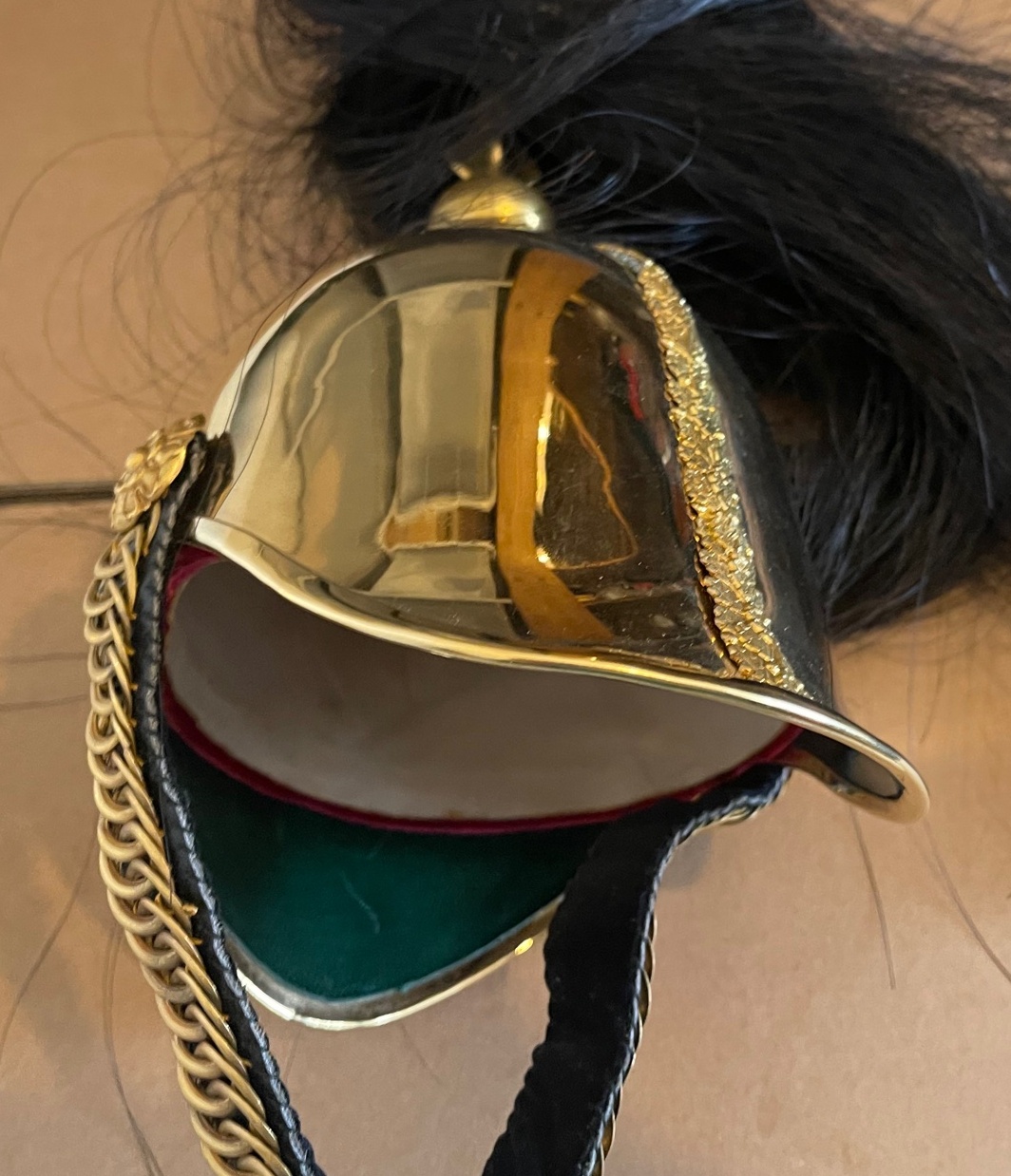 Royal Dragoons Officers Military Helmet - Desk Ornament? - 11" tall and 6 1/2" at widest. - Image 4 of 6