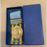 Boxed Pair of Korean Medals to a 22577644 PTE.W.CAMPBELL. R.S.