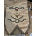 Antique Seaforth Highlander Pipers Banner with Battle Honours - 24" x 15 1/2".
