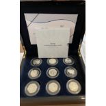 1947-2007 Boxed Diamond Wedding Anniversary Silver Proof Crown Collection.