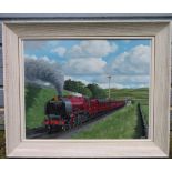 Original Gouache Watercolour by Train Artist - Vic Welch of the ROYAL SCOT - watercolour 23" x 18"