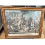 Antique 1815 Framed Engraving "A Scottish Highland Marriage" - actual engraving 13 5/8" x 9 1/2".