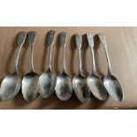 Lot of 7 Scottish Provincial Perth Silver Spoons - 5 1/2" long.