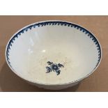 Antique Lowestoft Porcelain Bowl Bowl - 12.7 cm diameter.