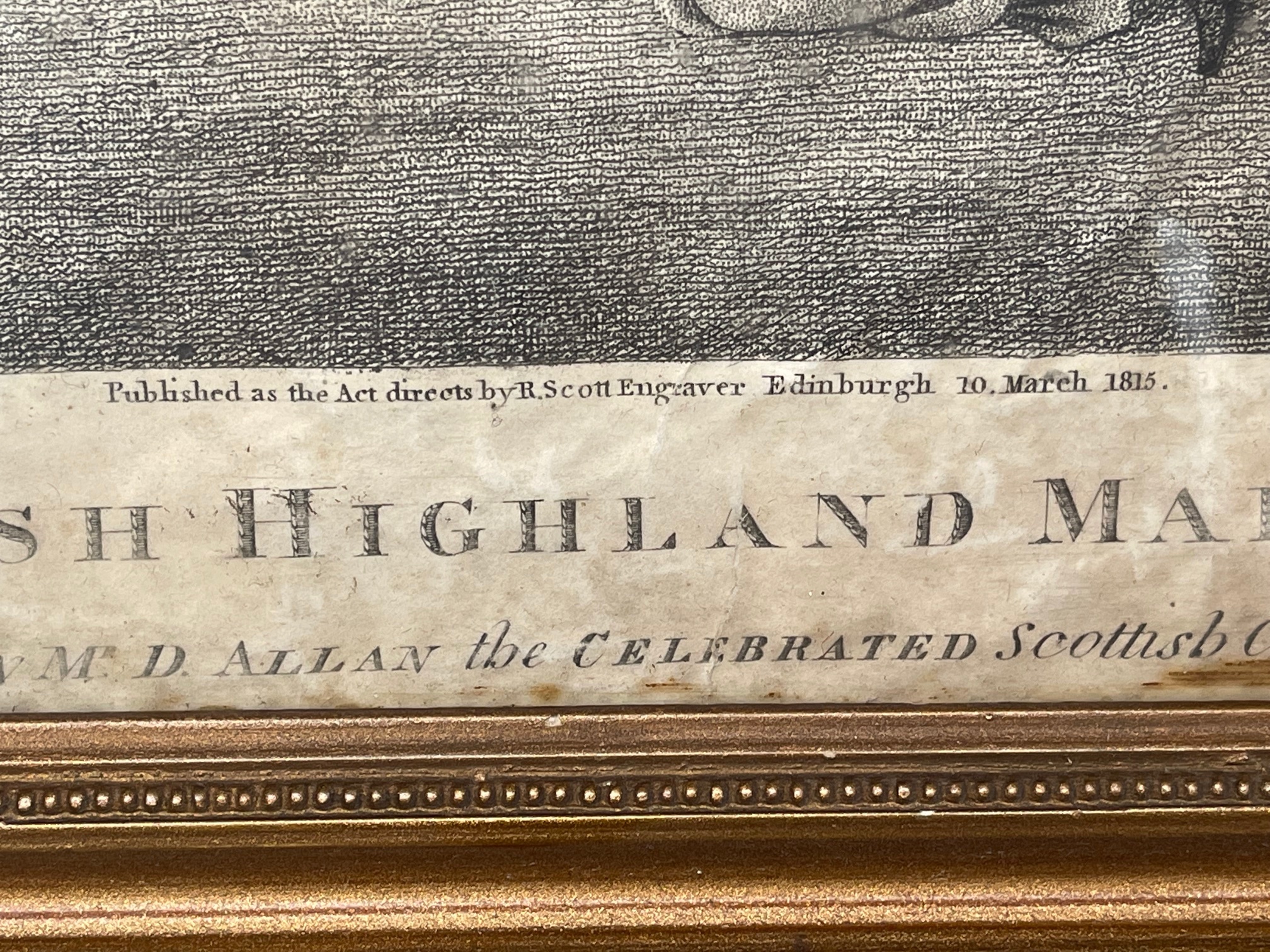 Antique 1815 Framed Engraving "A Scottish Highland Marriage" - actual engraving 13 5/8" x 9 1/2". - Image 3 of 6