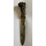 Antique Stag Horn Handle and Stag Tooth Knife - 7 7/8" long.