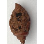 Carved Peach Nut - 31mm long.