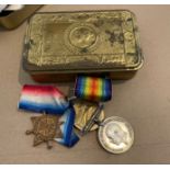 World War One Trio of Medals to the Royal Scots and RAF + Princess Mary Tin.
